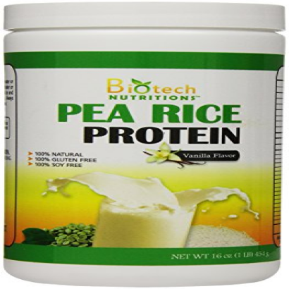 Biotech Nutritions Pure Non-GMO Pea Rice Protein, Vanilla, 16 Ounce