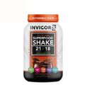 INVIGOR8 Superfood Grass Fed Whey Protein Isolate Shake Chocolate Brownie Gluten-Free and Non GMO Meal Replacement with Probiotics and Omega 3 (645g)