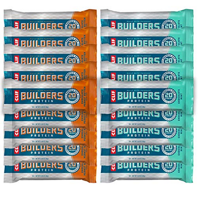 Clif Bar - Builder's Protein Bar Variety Pack, 20g of Protein (Chocolate Mint & Chocolate Peanut Butter) - 18 Count