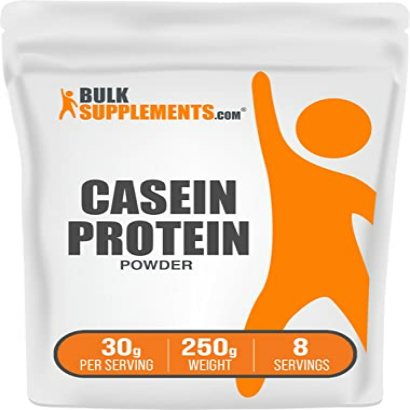 BULKSUPPLEMENTS.COM Casein Protein Powder - Micellar Casein Powder, Protein Powder Casein, Casein Powder - Unflavored & Gluten Free, 30g per Serving, 250g (8.8 oz)