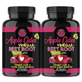 Angry Supplements Apple Cider Vinegar + Beet Root Capsules, Detox Pills, Nitric Oxide + Energy Booster (2-Bottles)