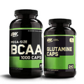 Optimum Nutrition Instantized BCAA Capsules, Keto Friendly Branched Chain Essential Amino Acids (400 Count) with Glutamine Muscle Recovery Capsules (240 Count) - Bundle Pack