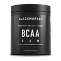 BLACKMARKET RAW BCAA - Workout Powder Drink Mix for Men & Women, Muscle Recovery and Growth, Boosts Metabolism, Branched-Chain Amino Acid Supplement, 300 Grams