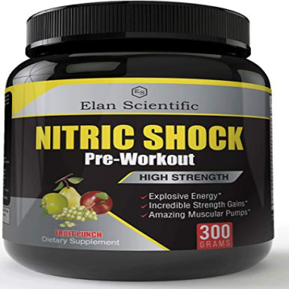 Nitric Shock Pre Workout Supplement - Endless Energy, Instant Strength Gains, Clear Focus, Intense Pumps - Nitric Oxide Booster & Powerful Preworkout Energy Powder - 30 Servings, Fruit Punch