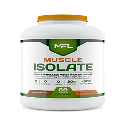 MUSCLE FOOD LABS MFL 100% Isolate Protein l 30g of Protein l 12g Amino Acids l Keto Friendly l Low Carbs l 5 lbs. (Chocolate Lava)