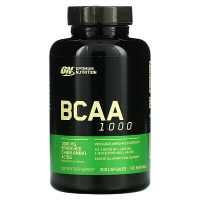 Optimum Nutrition, BCAA 1000, 1,000 mg, 200 Capsules (500 mg per Capsule)
