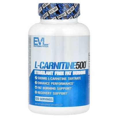 EVLution Nutrition, L-CARNITINE500, Stimulant Free Fat Burning, 120 Capsules