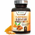 Nature's Nutrition Turmeric Curcumin with Ginger 95% Curcuminoids 1950mg with Bi
