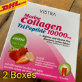2 x VISTRA Marine Collagen TriPeptide 10000 mg Lychee Strawberry Flavor 10 Sacs