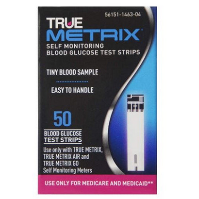 Blood Glucose Test Strips 50 Count by True Metrix