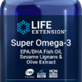 Life Extension Super Omega-3 EPA/DHA Fish Oil, Sesame Lignans & Olive Extract (60 Softgels)