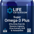 Super Omega-3 Plus EPA/DHA Fish Oil, Sesame Lignans, Olive Extract, Krill & Astaxanthin (120 Softgels), Life Extension