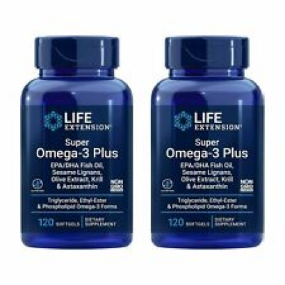 2 Super Omega-3 Plus EPA/DHA Fish Oil Sesame Lignans,  Krill & Astaxanthin