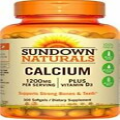 Sundown Naturals Calcium Plus Vitamin D3 1200 mg per Serving D3 300 veggie Sgels
