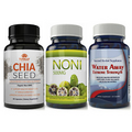Chia Seed Oil Extract Noni Fruit & Water Away Weight Loss Dietary Capsules Combo