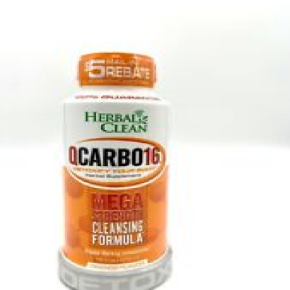 Herbal Clean QCARBO16 Mega Strength Orange  Premium Detox Drink 16 fl oz
