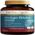 Ginkgo Biloba 6000mg 120 Caps Herbs of Gold