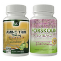 Forskolin Extract & Amino Trim Advanced Weight Loss Fat Burner Capsules Combo