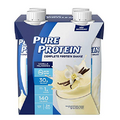Pure Protein Vanilla Protein Shake | 30g Complete Protein | Ready to Drink and Keto-Friendly | Vitamins A, C, D, and E plus Zinc to Support Immune Health | 11oz Bottles | 4 Pack