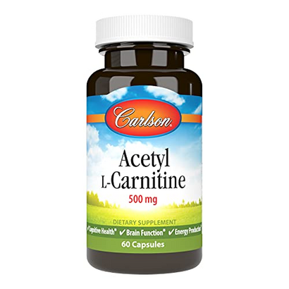 Carlson Labs Acetyl L-Carnitine, 500mg, 60 Capsules