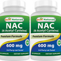 2 Pack Best Naturals NAC - n-acetyl cysteine - 600 mg 120 Capsules