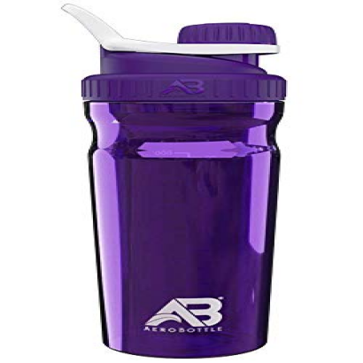AeroBottle Primus Crystal Water Bottle/Protein Shaker Cup - Wide Mouth, Leak-Proof Screw Cap Design with Loop for Fitness Sports and Outdoors, 30 oz - Purple (Amethyst)