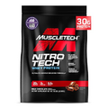 Muscletech Whey Protein Powder (Milk Chocolate, 10 Pound) - Nitro-Tech Muscle Building Formula with Whey Protein Isolate & Peptides - 30g of Protein, 3g of Creatine & 6.6g of BCAA