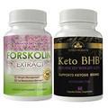 Keto BHB Supplements & Forskolin Extract Weight Loss Burner Fat Capsules Combo