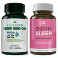Hemp Seed Oil Support Skin Nails Joint & Skinny Sleep Weight Loss Capsules Combo