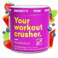 EBOOST POW Natural Pre Workout Powder - 20 Servings - Berry Melon Fizz - Pre Workout Supplement for Performance, Joint Mobility Support, Energy, Focus - Men & Women - Non-GMO, Gluten-Free, No Creatine
