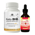 Keto BHB Fat Burner Capsules & Raspberry Ketone Liquid Weight Loss Drops Combo