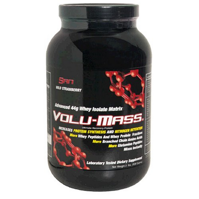SAN Volu-Mass Ultimate Recovery Protein, Wild Strawberry, 32 Ounces