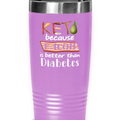Ketogenic Diet Tumbler - Funny Keto - Low Carb - Ketogenic - Because Bacon Is Better Than Diabetes - Keto - 20oz Light Purple