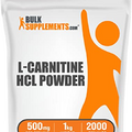 BULKSUPPLEMENTS.COM L-Carnitine HCl Powder - Carnitine Supplement, Carnitine Powder, L-Carnitine 500mg - Unflavored & Gluten Free, 500mg per Serving, 1kg (2.2 lbs) (Pack of 1)