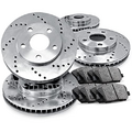 R1 Concepts for Mercedes-Benz CLA250 Front Rear Drilled Brake Rotors+Ceramic Brake Pads