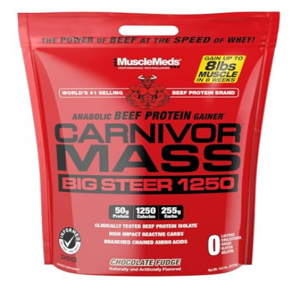 MuscleMeds Carnivor Mass Chocolate Big Steer 1250, 15 Lb (Packaging May Vary)