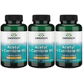 Swanson Amino Acid Acetyl L-Carnitine Hcl 500 Milligrams 120 Veg Capsules (3 Pack)