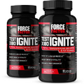 FORCE FACTOR Test X180 Ignite, Testosterone Booster & Fat Burner for Men, Testosterone Supplement to Burn Fat, Build Muscle, Increase Energy, and Boost Vitality and Performance, 60 Count (Pack of 2)
