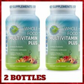 2 Bottles MULTIVITAMIN Daily Vegan Whole Food CoQ10 90ct Each SUPPLEMENTS STUDIO