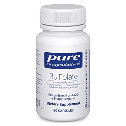 Pure Encapsulations B12 Folate - Energy Supplement to Support Nerves, Energy Metabolism & Cognitive Support* - with Vitamin B Folate as Metafolin - 60 Capsules