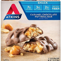 Atkins Caramel Chocolate Nut Roll Snack Bar, Protein Snack, High in Fiber, 2g Sugar, 30 Count