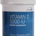 Pharmax Vitamin D 5000 IU | Supports Healthy Bones and Teeth, and Absorption of Minerals | 120 Capsules