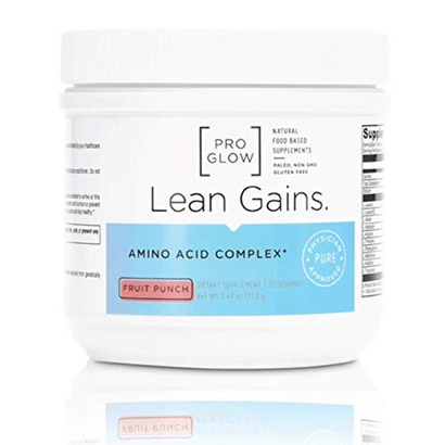 Fruit Punch Flavor Amino Acid Complex for Women to Build Lean Strong Muscles - ProGlow Lean Gains (30 Servings)
