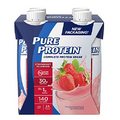 Pure Protein Shake, Strawberry, 30g Protein, 11 FL Oz, 4 Ct (Pack of 1)