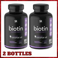 2 Bottles BIOTIN Hair Growth Skin Nail Support Vegan 120ct Each SPORTS RESEARCH