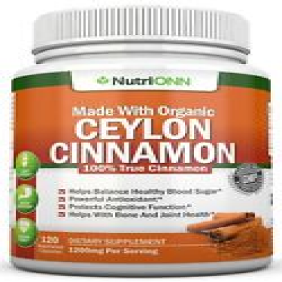Organic Ceylon Cinnamon - 1200mg - 120 Capsules-True Cinnamon, Great Antioxidant