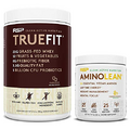 RSP NUTRITION Vegan AminoLean Pre Workout Energy (Pineapple Coconut 25 Servings) with TrueFit Protein Powder (Chocolate 2 LB)