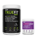RSP NUTRITION Vegan AminoLean Pre Workout Energy (Acai 25 Servings) with TrueFit Vegan Protein Powder (Salted Chocolate 2 LB)
