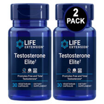 Life Extension Testosterone Elite -30 veggie capsules x 2 Bottles. Get it FAST