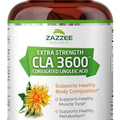 Zazzee High Potency CLA 3600, 180 Softgels, 3600 mg per Serving, Conjugated Linoleic Acid from Safflower Oil, Concentrated and Standardized, 60 Day Supply, Non-GMO and Made in The USA